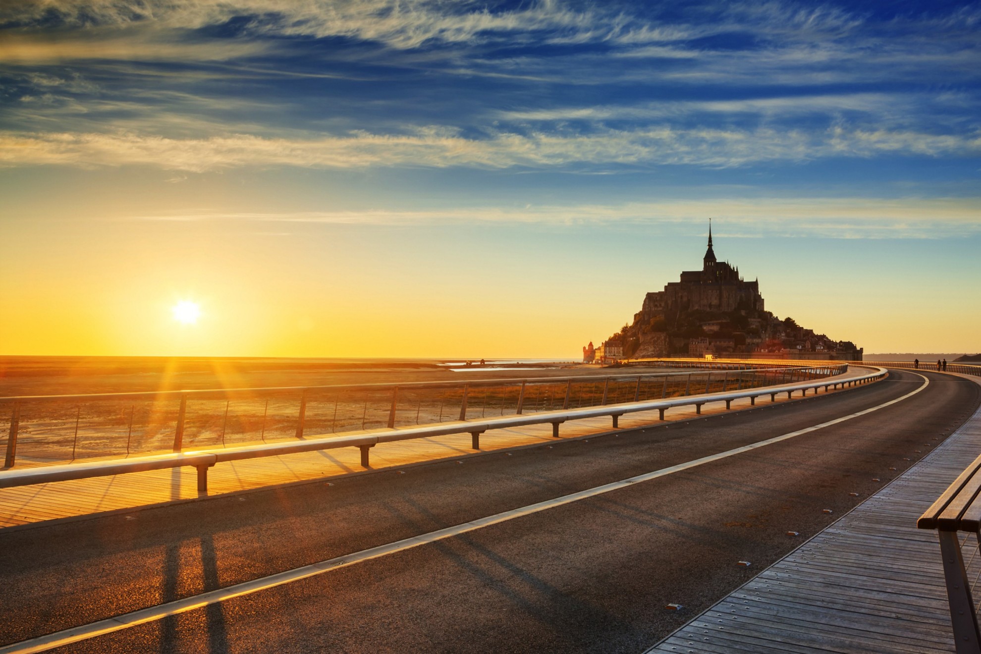 The magnificent Mont St Michel at sunset
