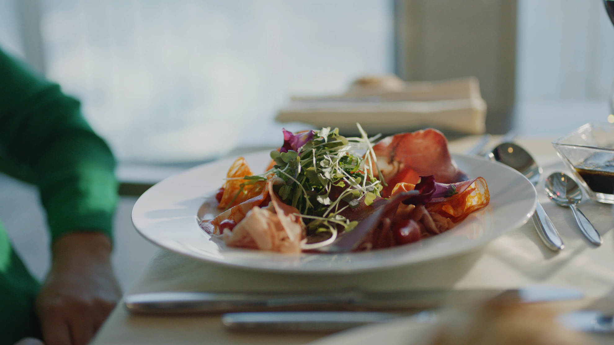 Close up of a plate of food on a table