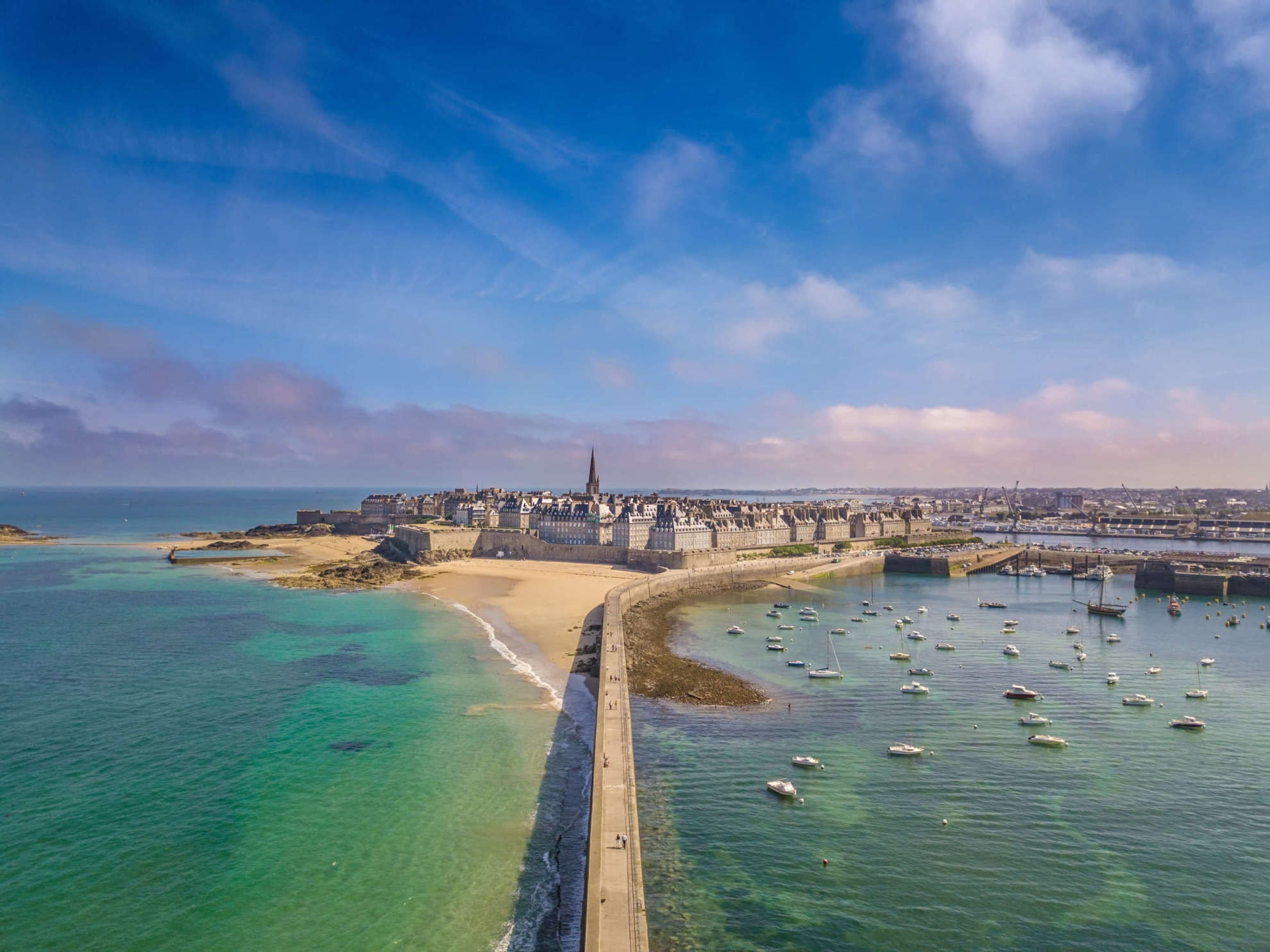 An aerial view of St Malo
