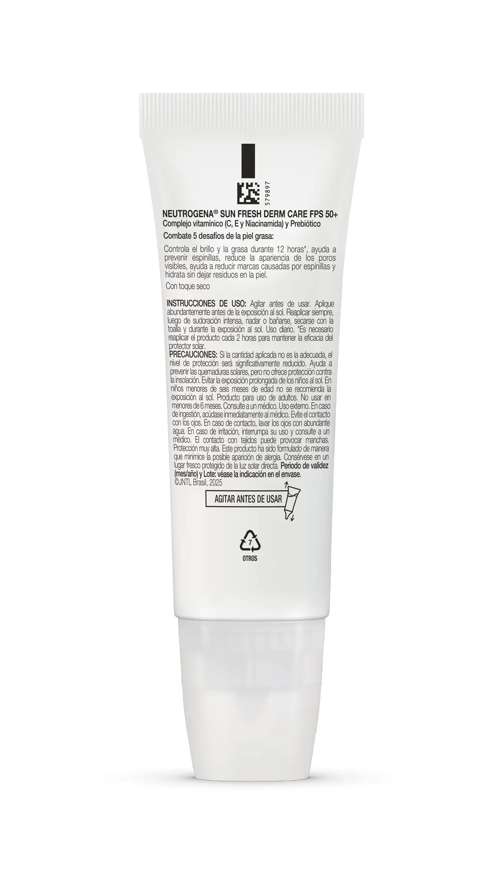 Protector Solar Facial Neutrogena Sun Fresh Oil Control Fluido Sin Color FPS 50+ 40mL