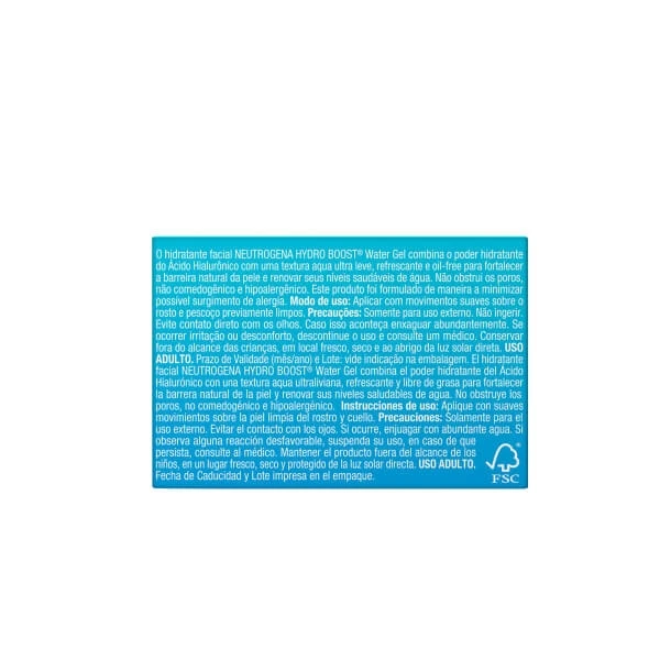 Refill de Crema Hidratante Facial en Gel Neutrogena® Hydro Boost® 50g - Back