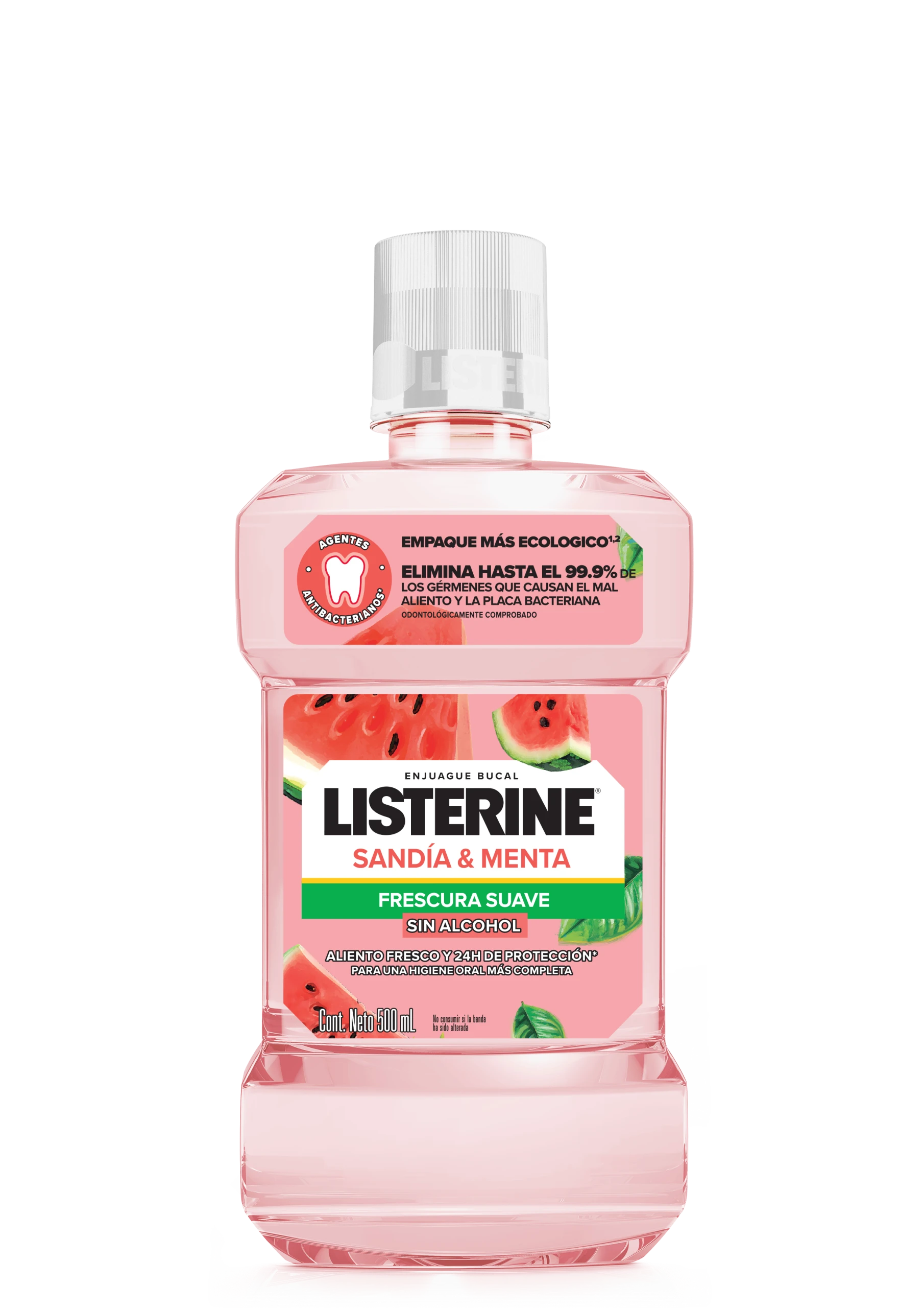 Enjuague Bucal LISTERINE® Sandía Frescura Suave Sin Alcohol 500 ml - IMG 1 
