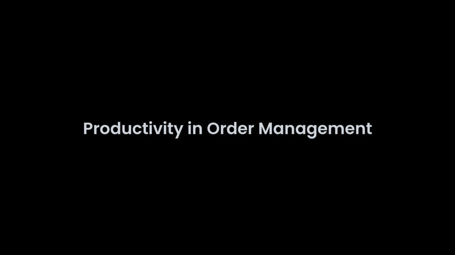 Productivity in Order Management wording white on black