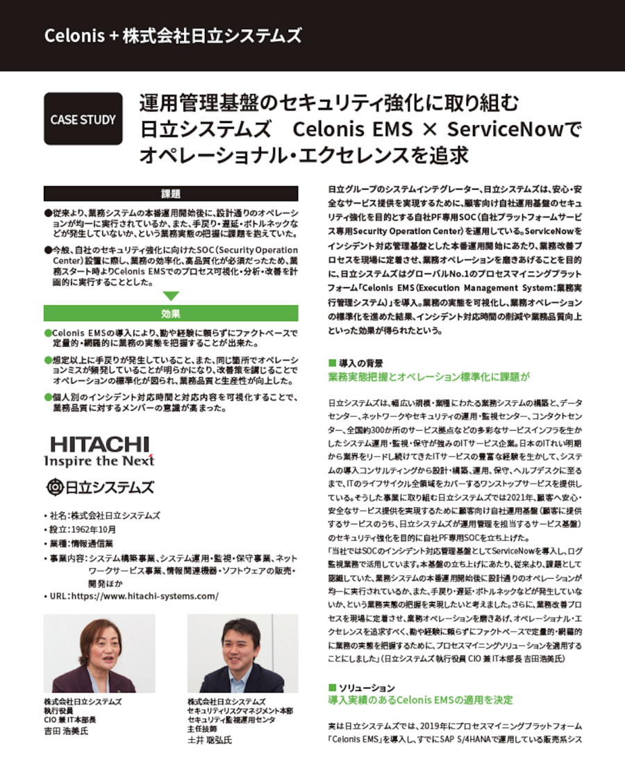 Japan : Hitachi Systems 2 Full : Success Story Social Image
