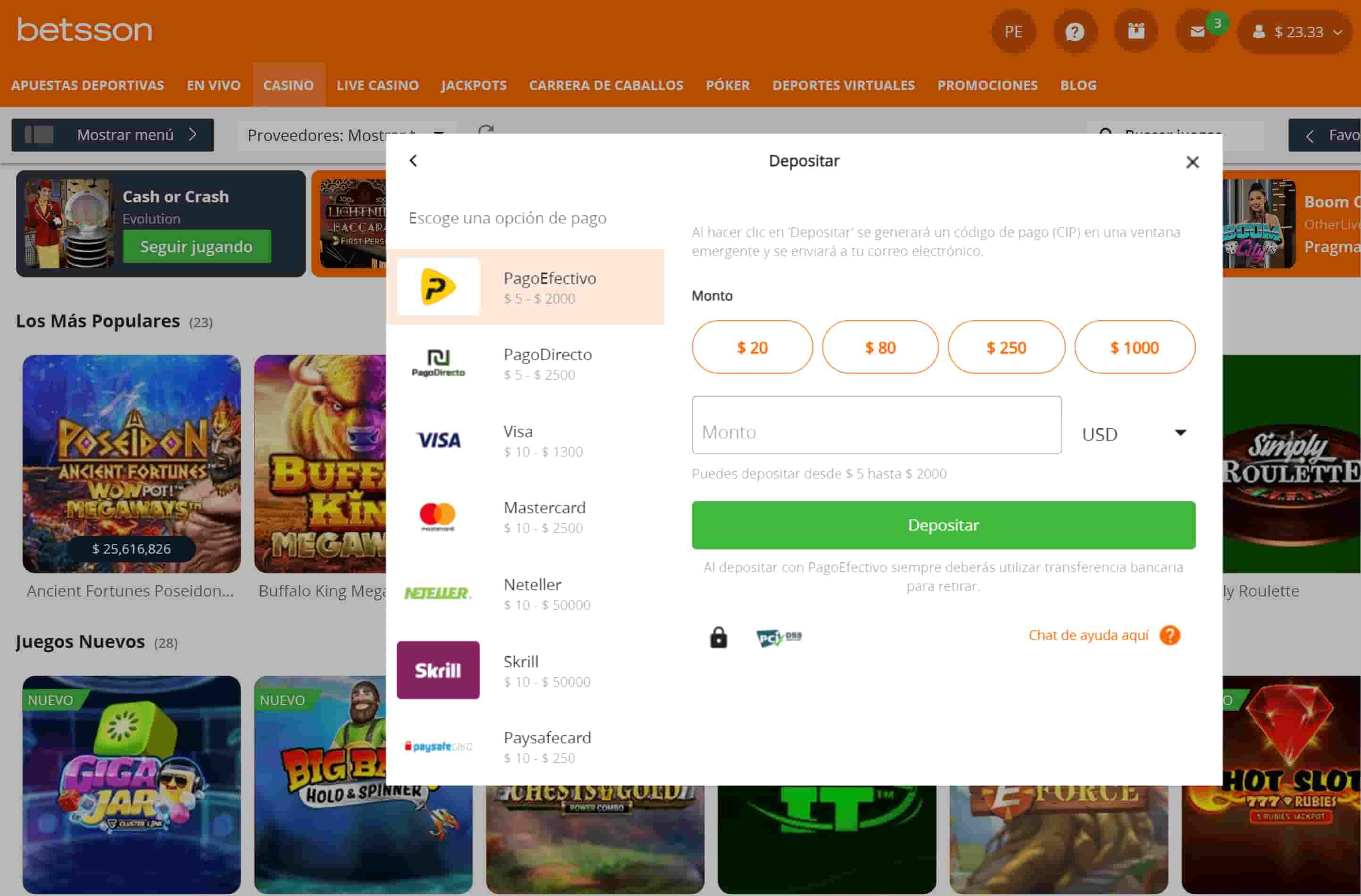 Betsson Depositos