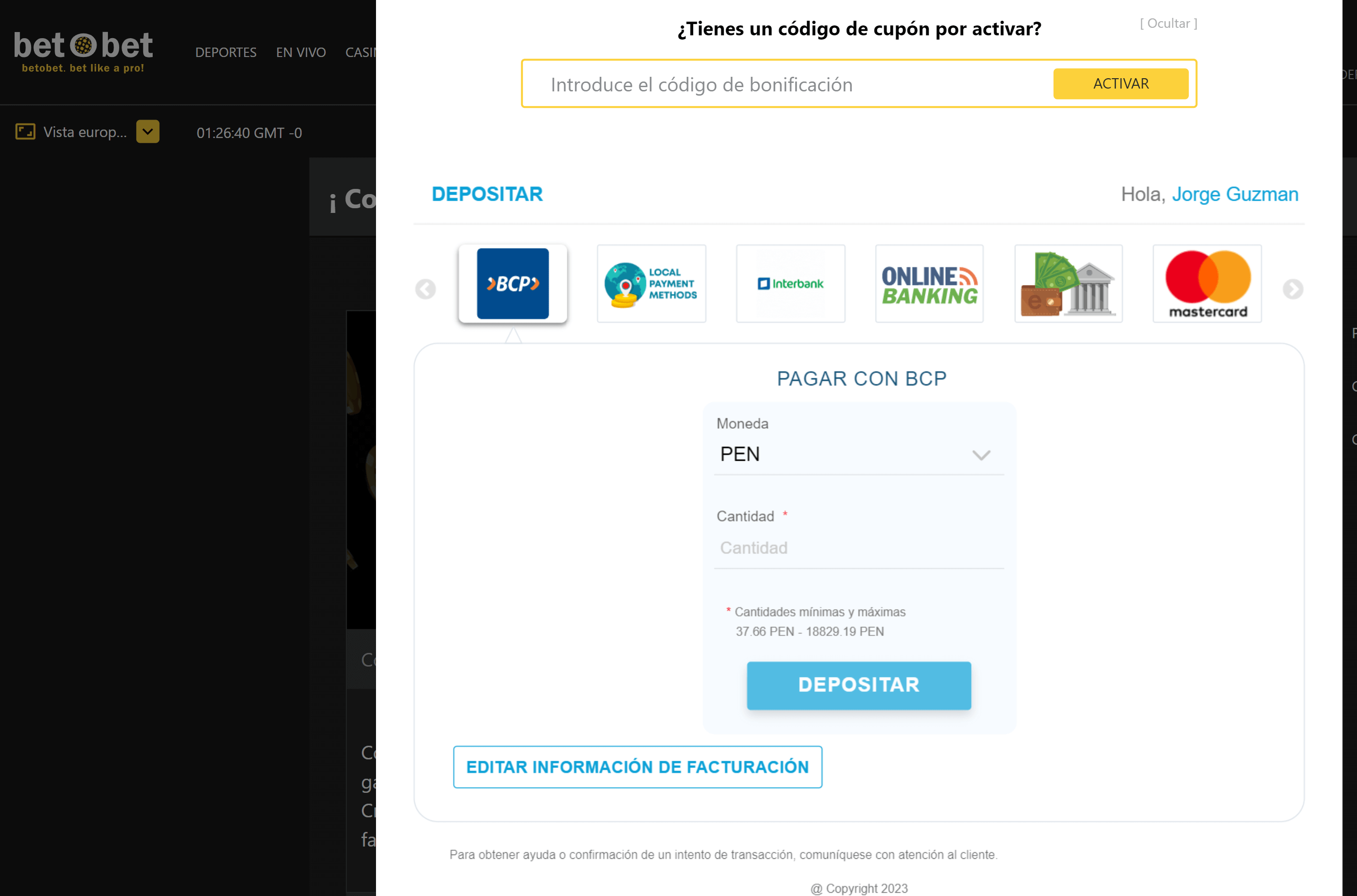Betobet Depositos