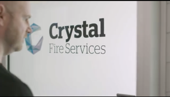 crystal fire entrance with logo