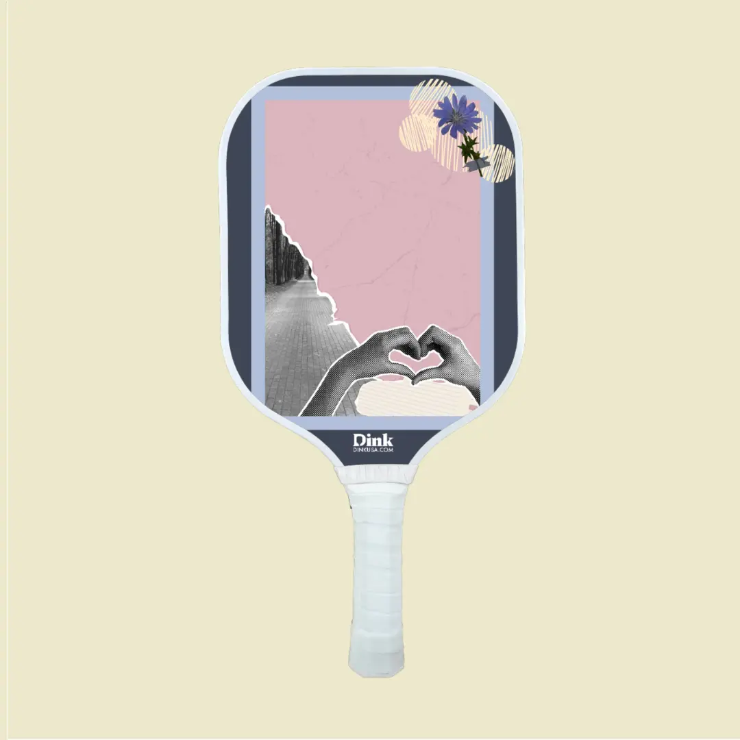 Valentines day custom pickleball paddle design Abstract Art with Romantic Colors