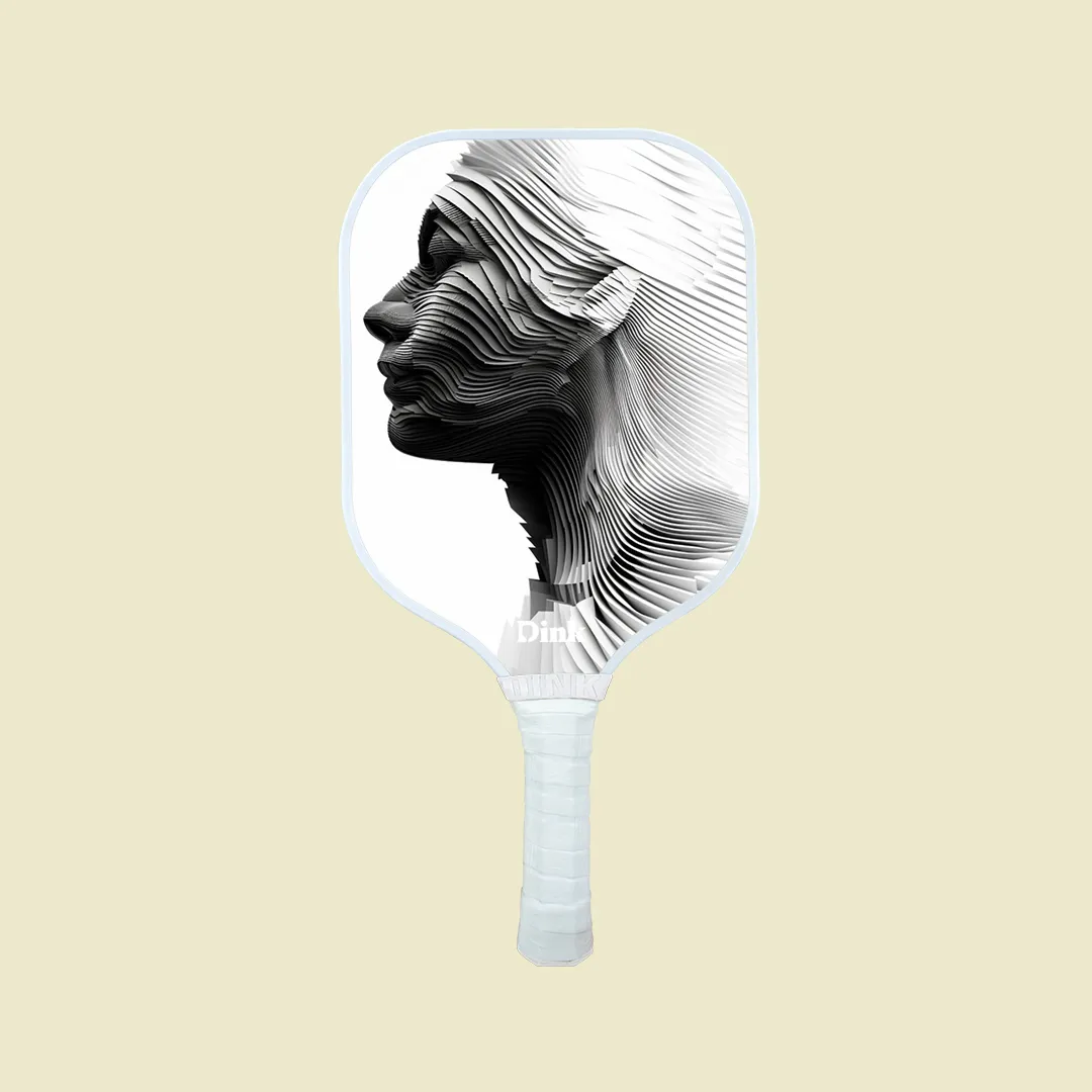 A custom pickleball paddle from Dink with an minimalistic design