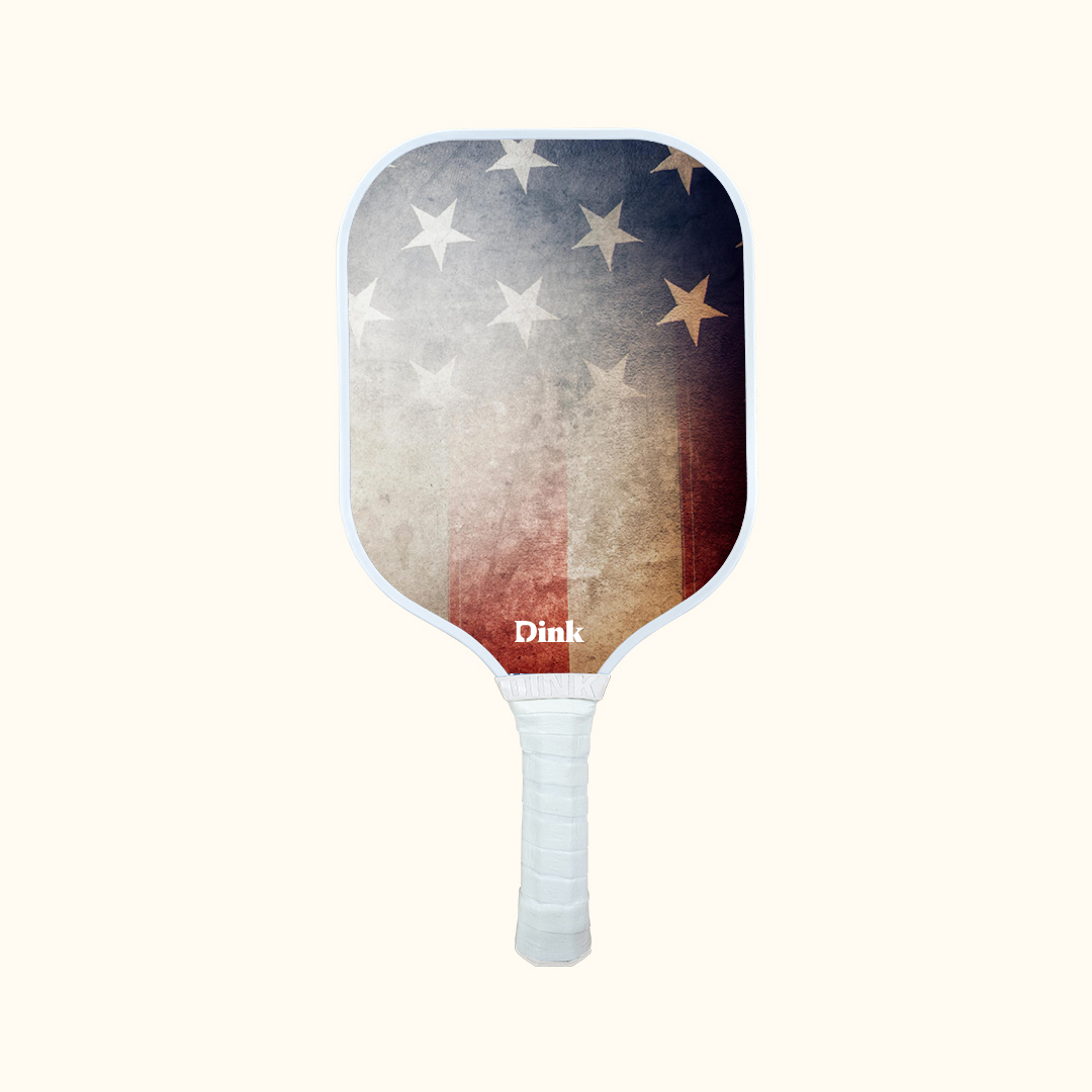 The USA flag framed in Dink´s pickleball paddle