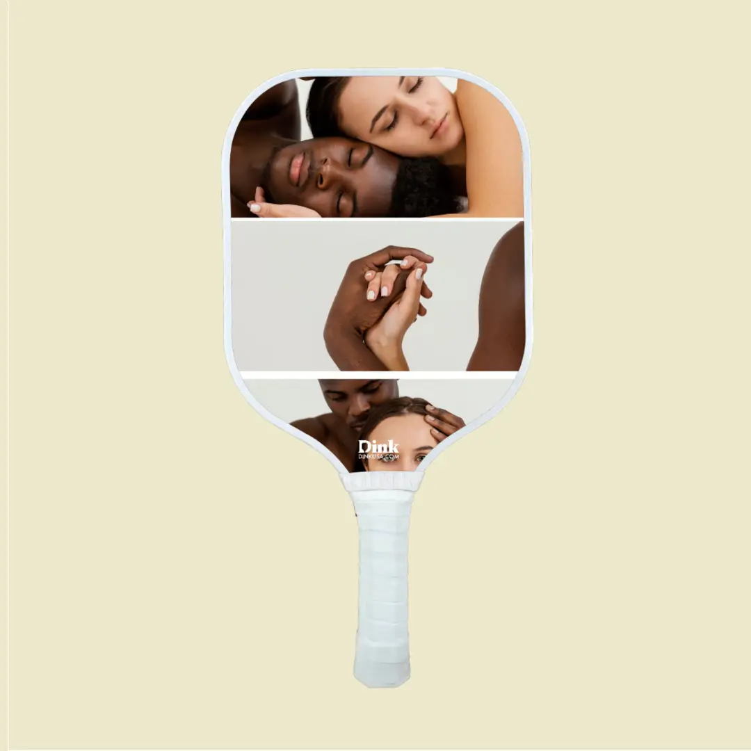 custom pickleball design with a couple