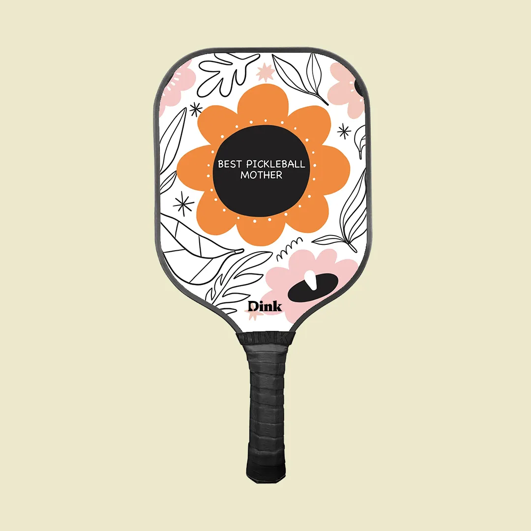 A custom pickleball paddle from dink with words Best Pickleball Mom