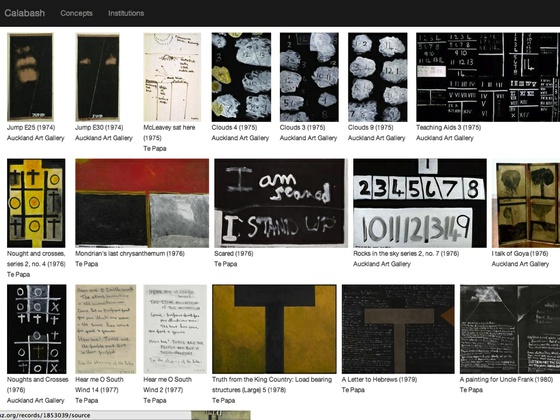 Thumbnails of Colin McCahon artworks.