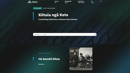 Kōtuia ngā Kete home page