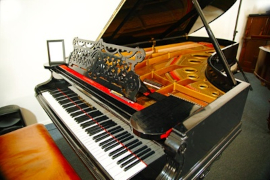 A grand concert piano.