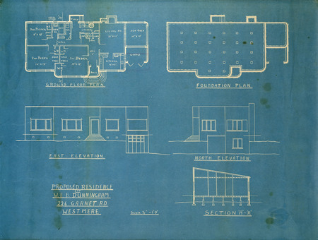 Blueprint Of Dunningham Residence Auckland Libraries