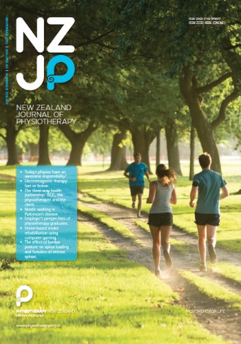 Cover of the New Zealand Journal of Physiotherapy.