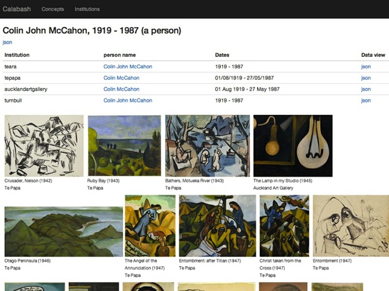 Thumbnails of Colin McCahon artworks.