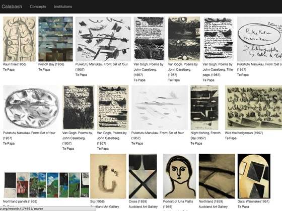 Thumbnails of Colin McCahon artworks.