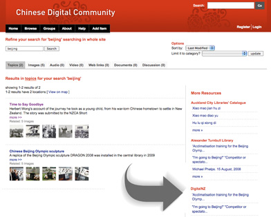 Chinese Digital Community web page.