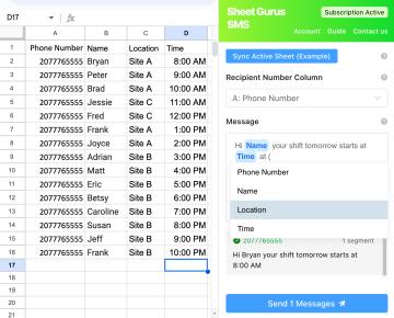 How To Send Text Messages From Google Sheets