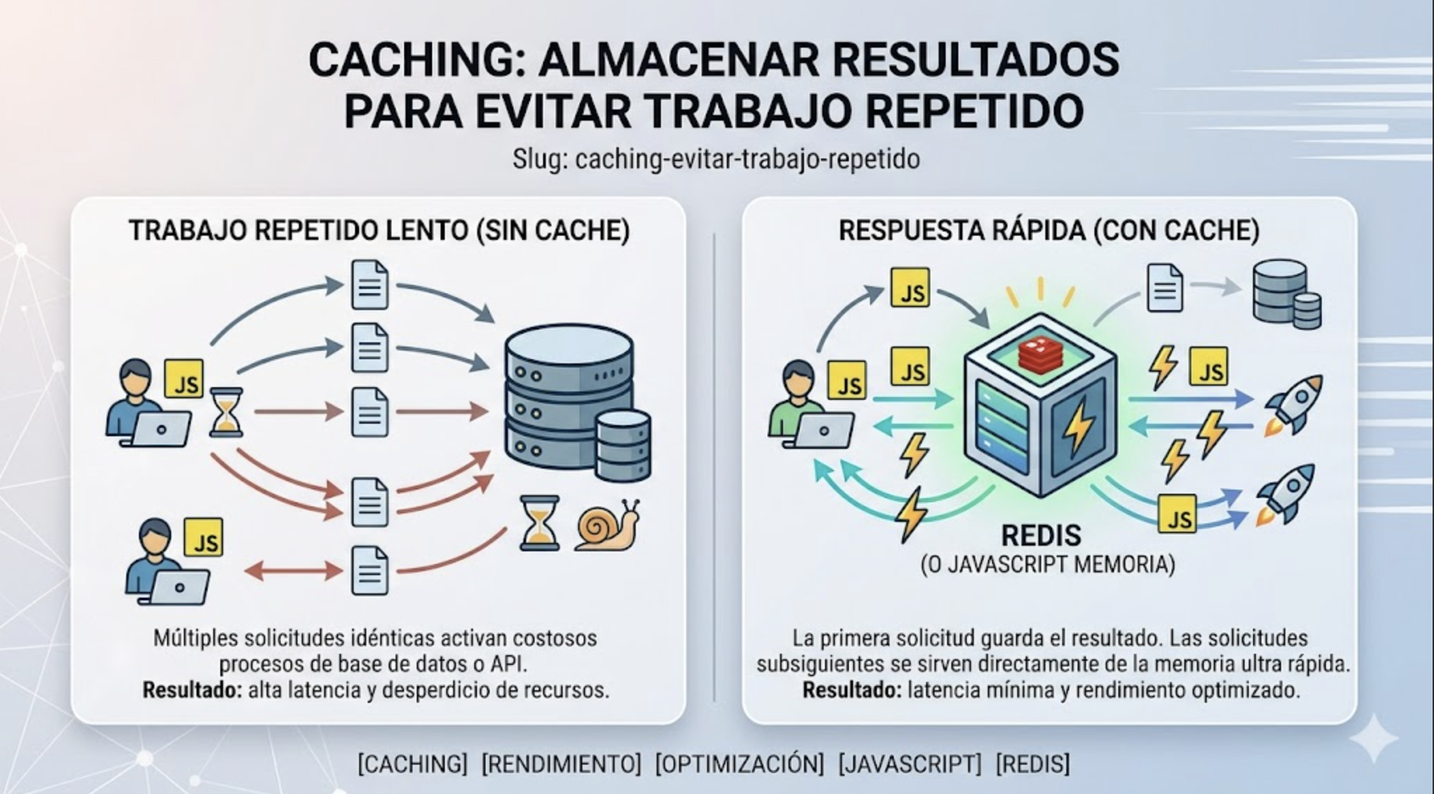 Caching: almacenar resultados para evitar trabajo repetido