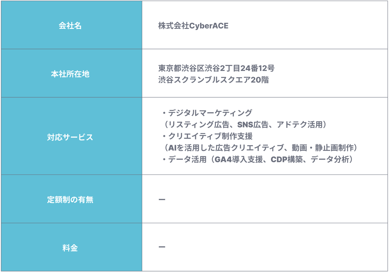 株式会社CyberACEの会社概要