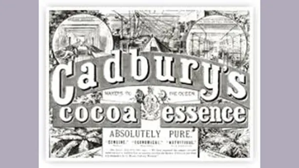 Old ad from 1866 of Cadbury's cocoa essence.