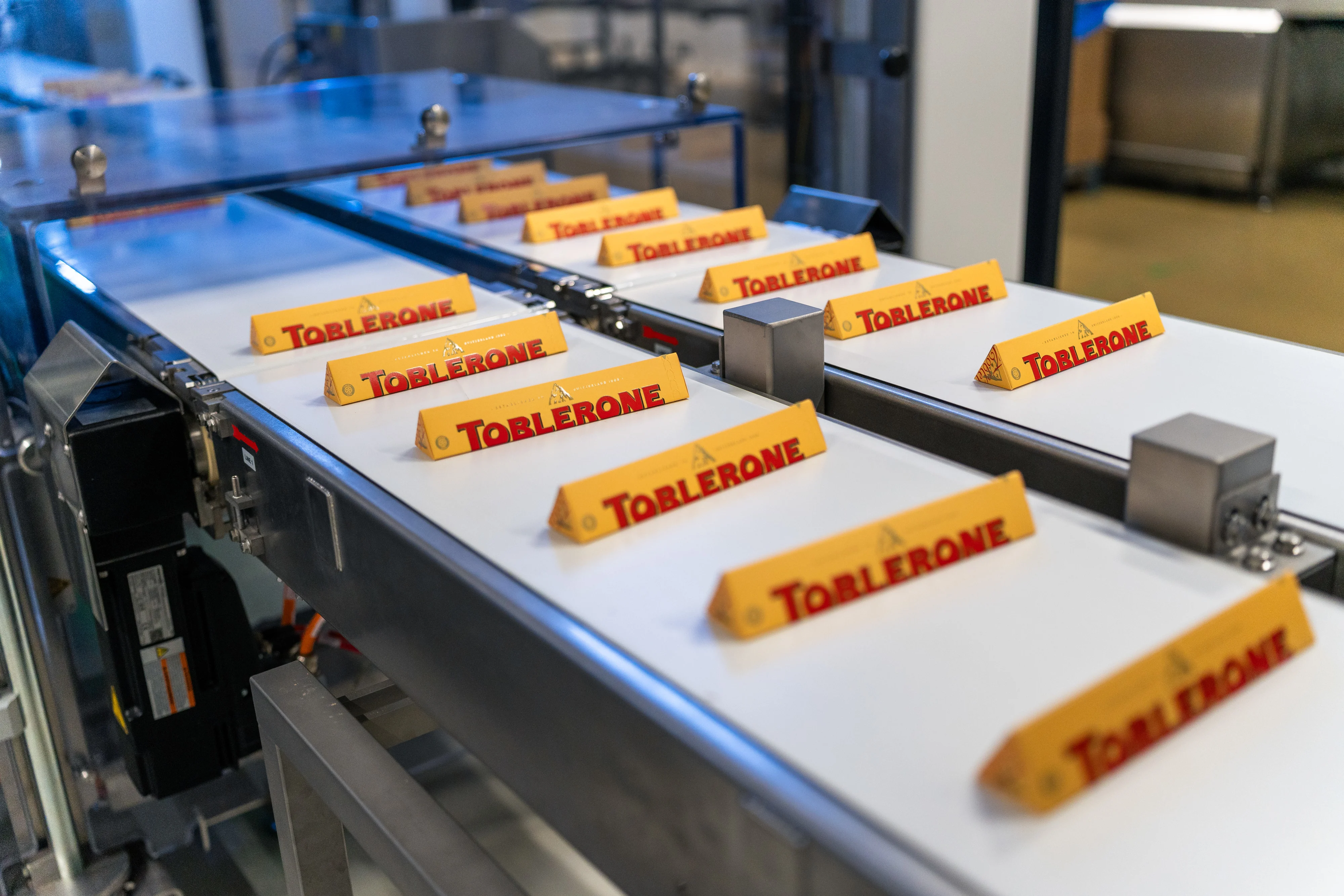 Toblerone package from 2026 featuring a gold packaging theme.