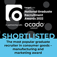 Awards Target Jobs National Graduate Awards Nominee – Best Grad recruiter ‘manufacturing and marketing’ award