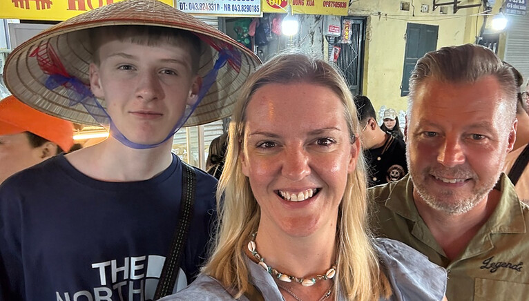 Suzanne with her husband, Matt, and their son