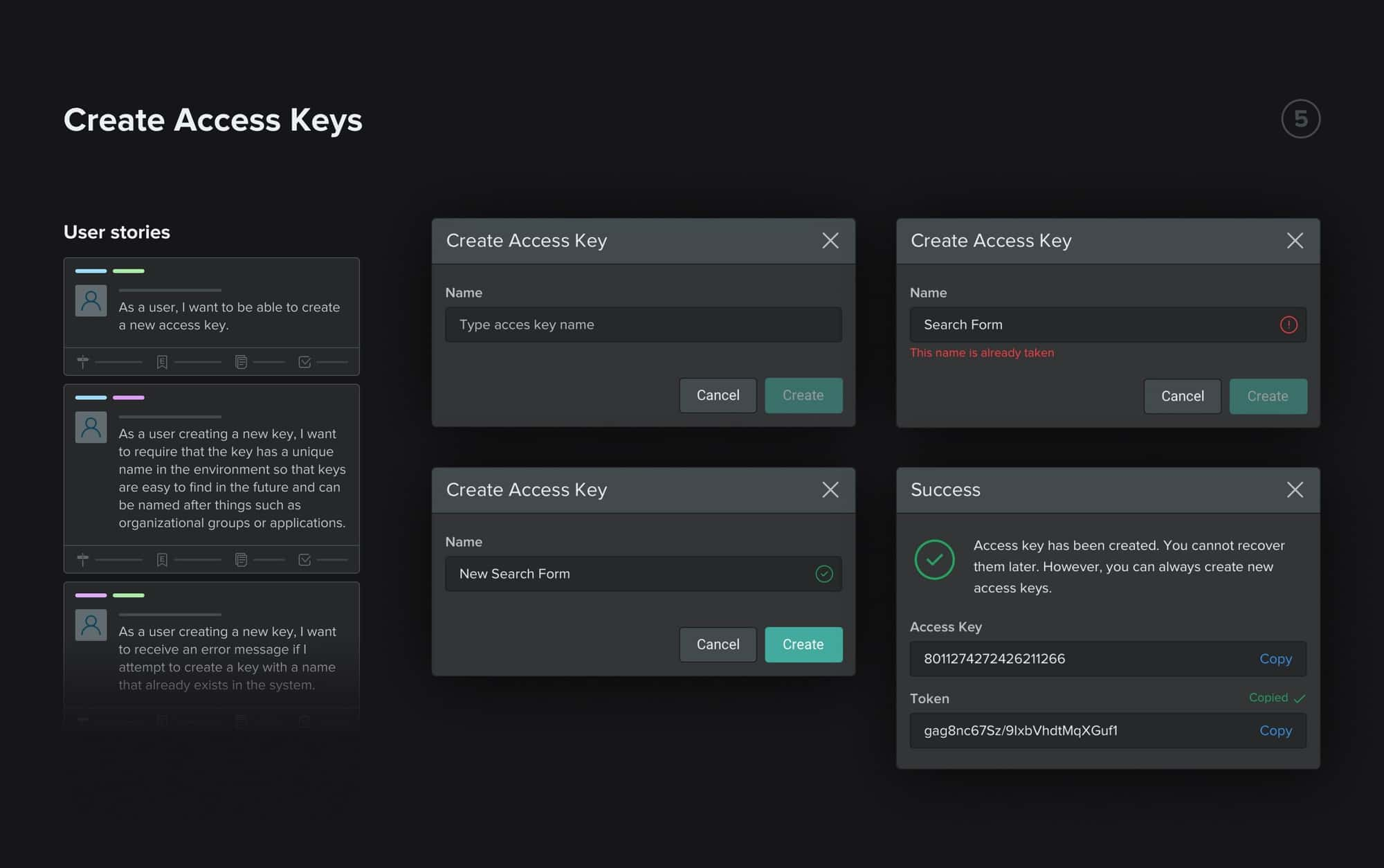 Create Access Keys feature in the Netifi Control Center, detailing the process of creating a new access key