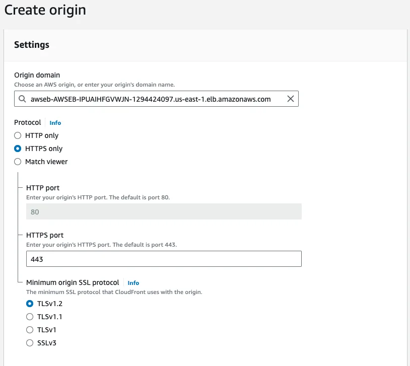 New CloudFront Origin