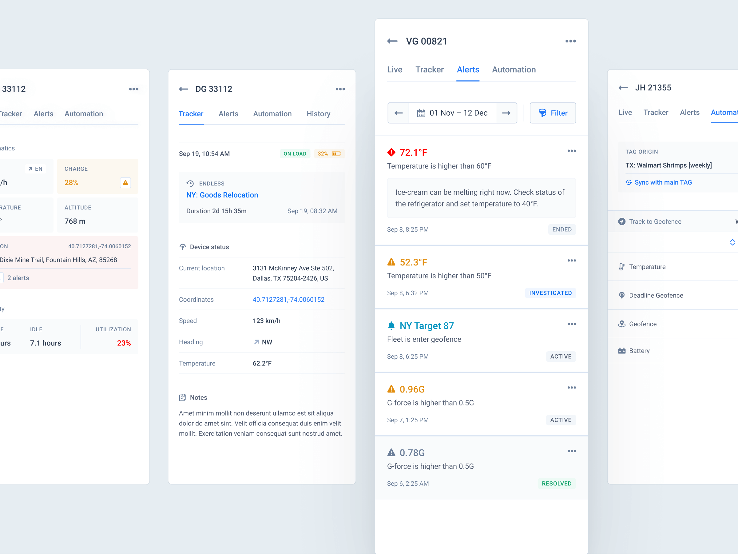 Display of metadata sidebar interface views and states