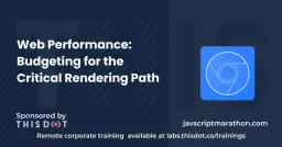 Web Performance: Budgeting for the Critical Rendering Path Cover