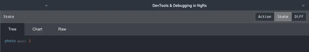 Redux DevTools - current state