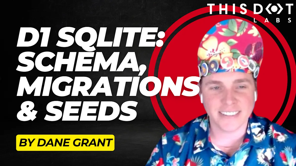 D1 SQLite: Schema, migrations and seeds - This Dot Labs image.