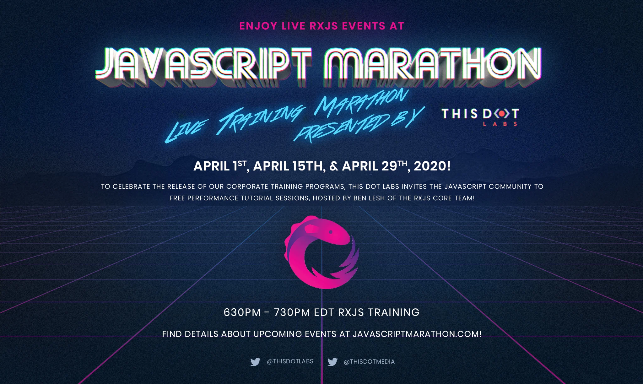 Learn RxJS from Ben Lesh! Free RxJS Training during the JavaScript Marathon by This Dot Labs