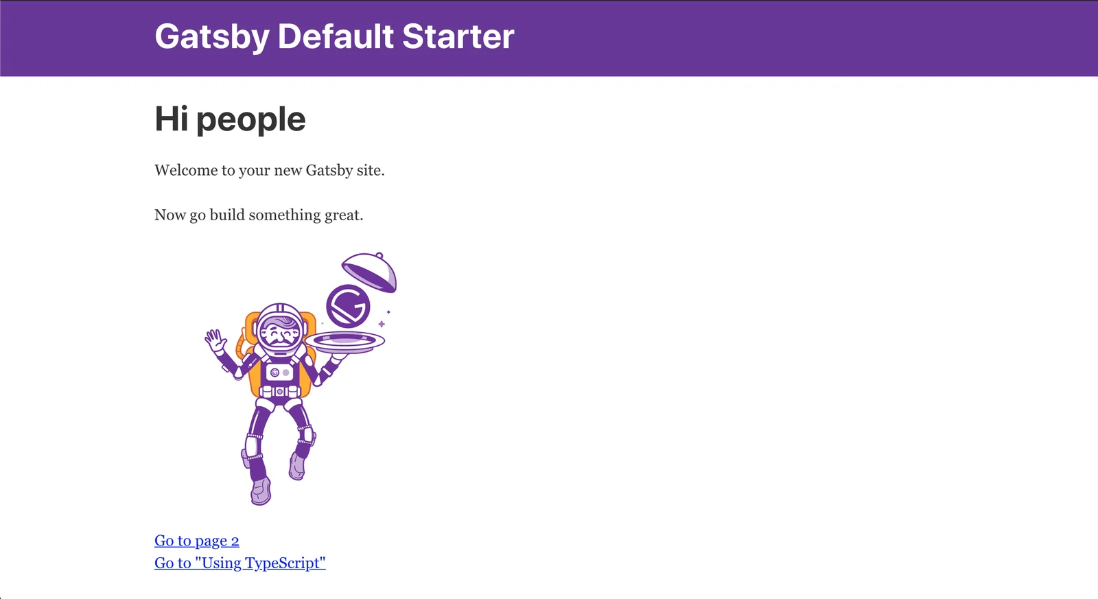 Gatsby Default Starter Homepage