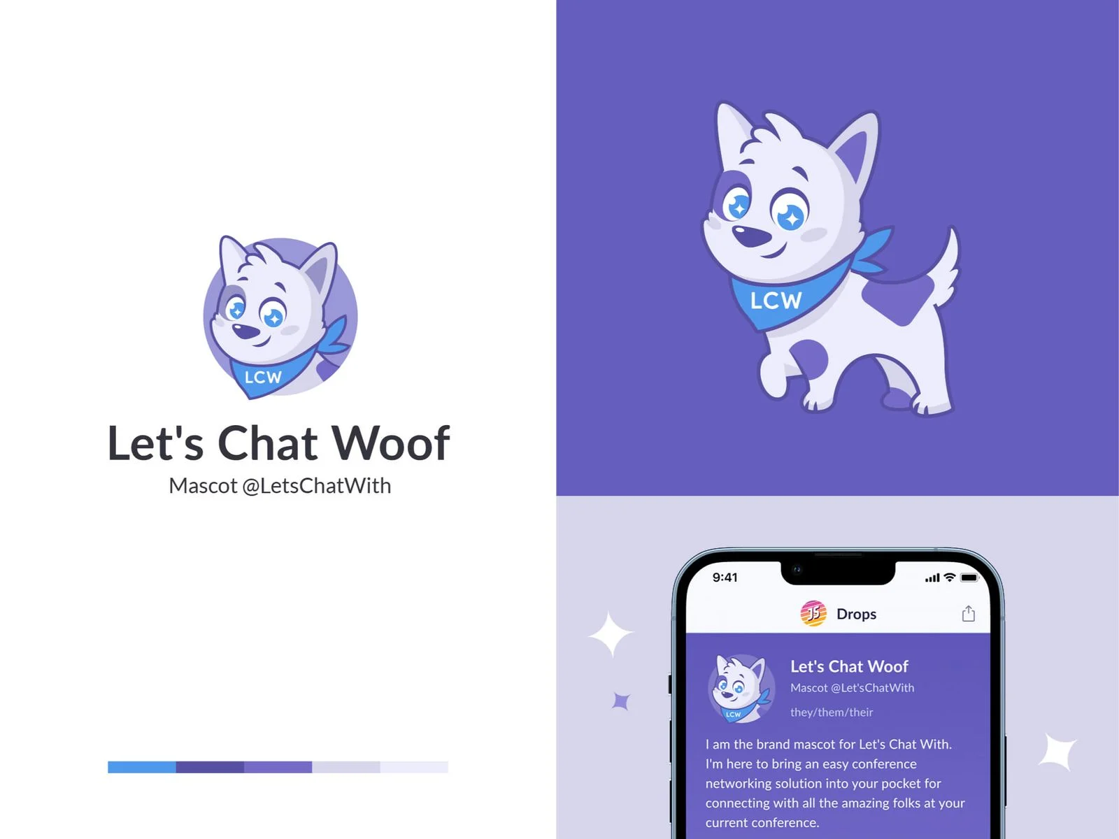Various images featuring Lets Chat Woof