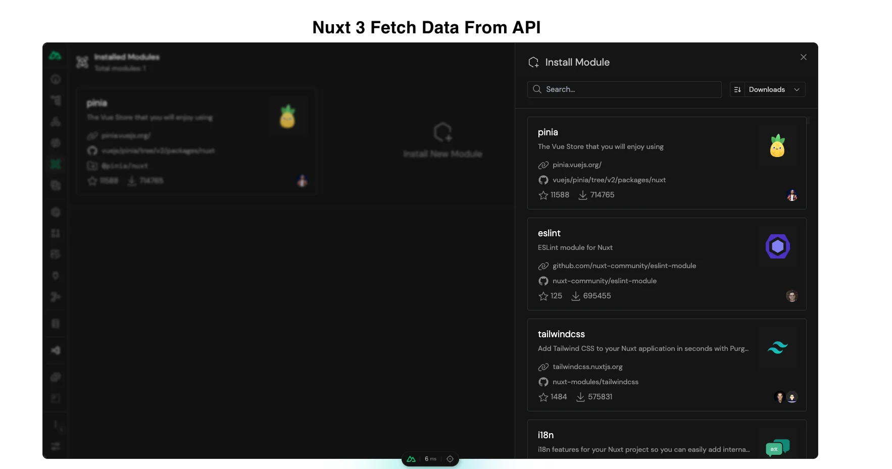 nuxt 3 fetch data from api in nuxt dev tools