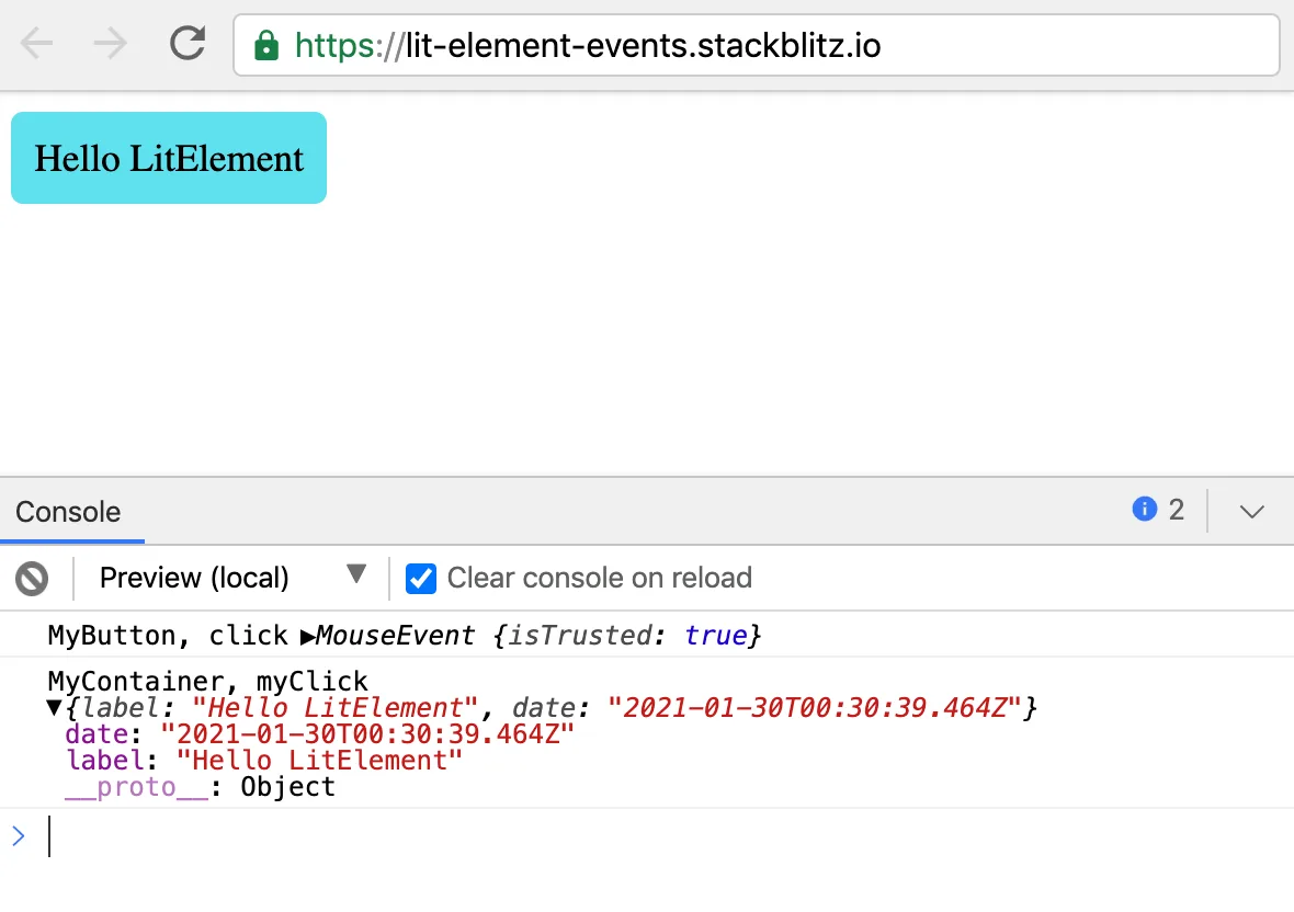 Custom Event Handling with LitElement