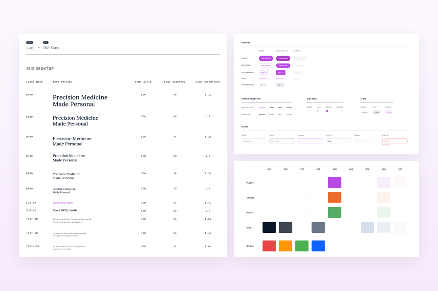 Groq Health Design System Elements