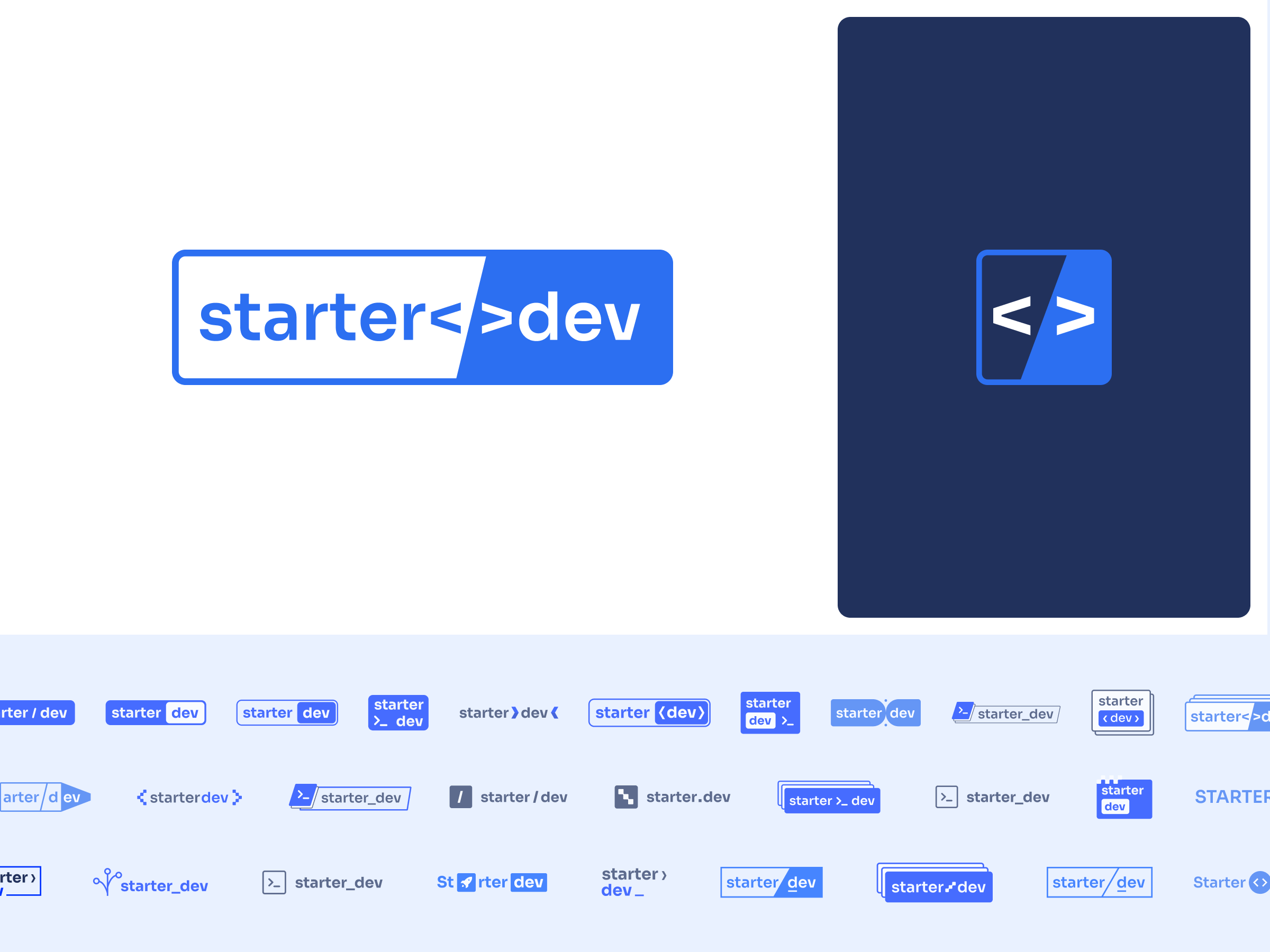 Starter.dev logo design displaying final logo and alternative options