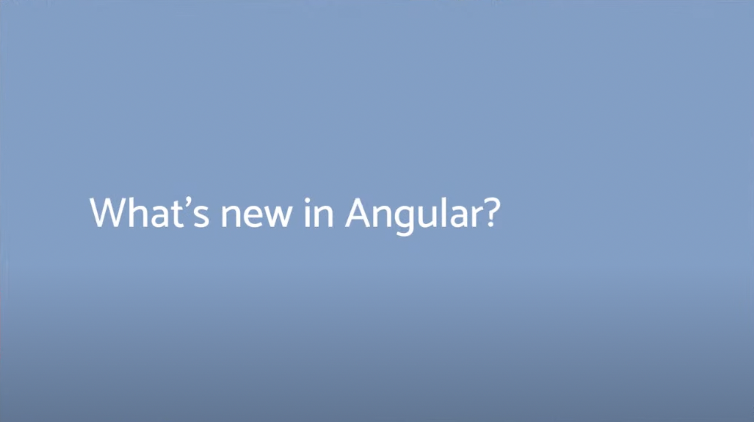 what's new angular