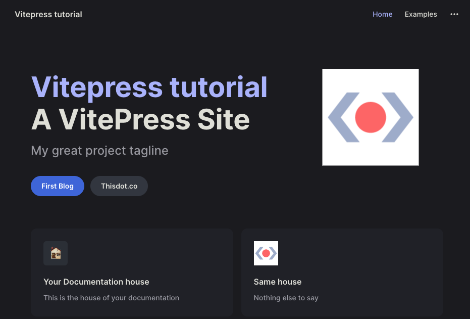 Vitepress homepage with redesign