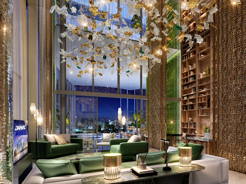 DAMAC lifestyle community with crystal lagoon and landscaped gardens