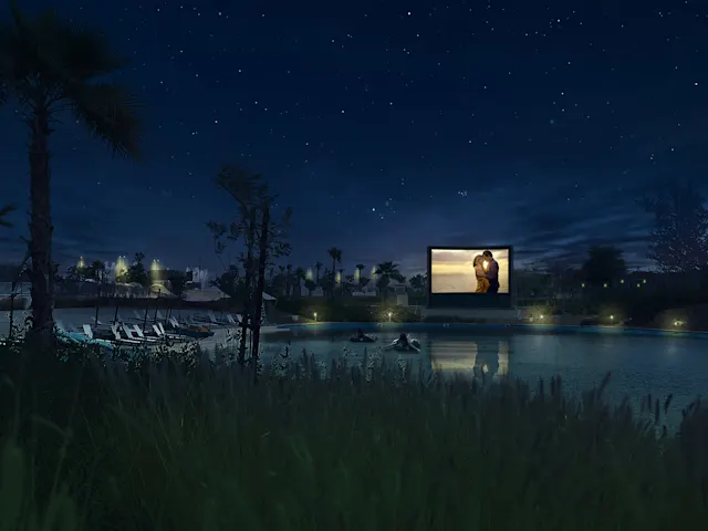 Découvrez la magie cinématographique sous les étoiles, où des sièges en plein air et des écrans ultramodernes créent des nuits inoubliables.