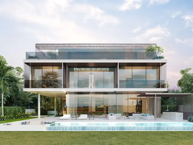 Profitez de la vue imprenable et luxueuse depuis votre propre piscine à débordement, parfaite pour se détendre et profiter des couchers de soleil sereins.