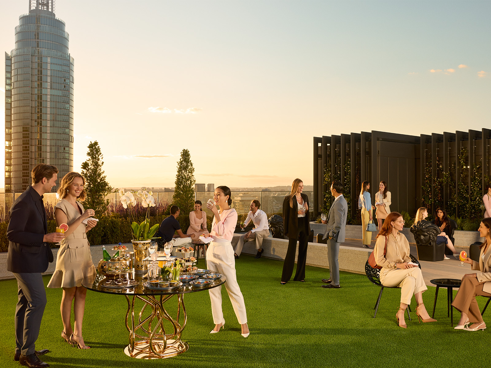 Soak up the sun in one of the three spacious terraces designed for landscaped gardens, glorious 360° vistas and ample outdoor space.